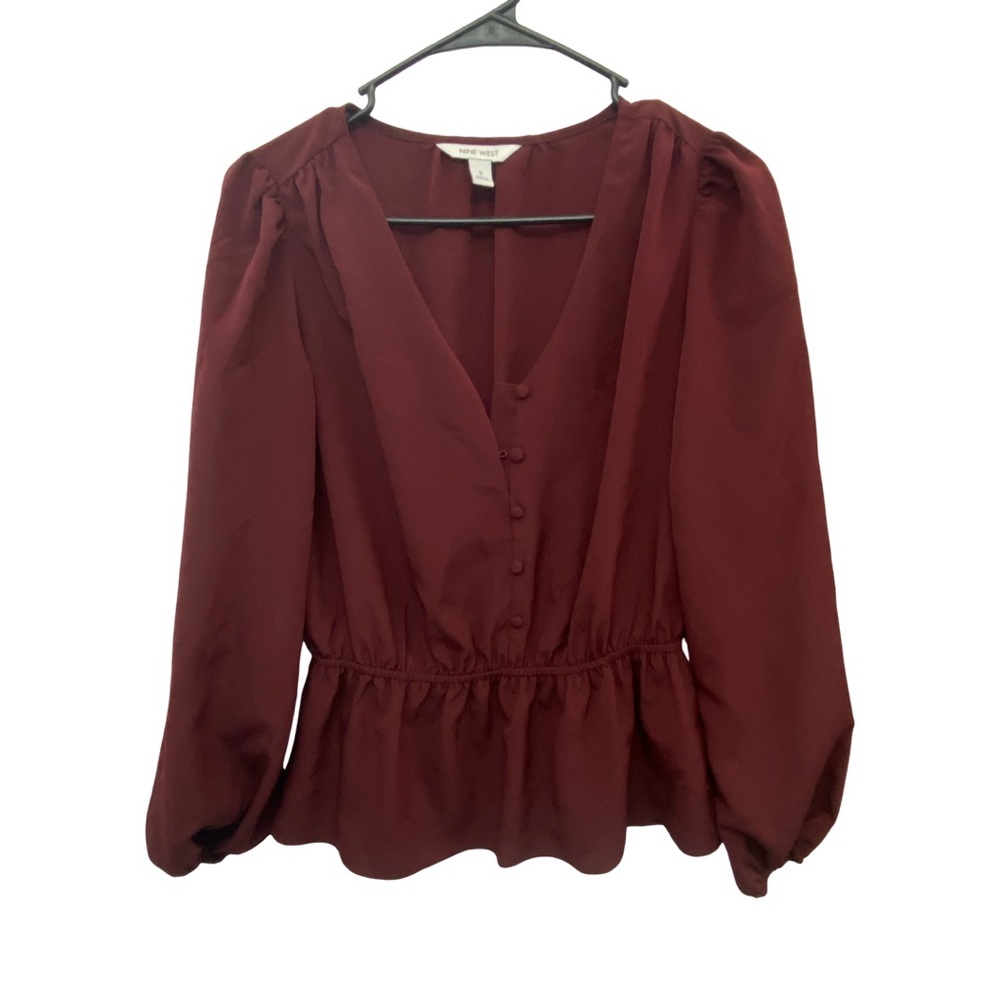 Nine West Deep Red Blouse